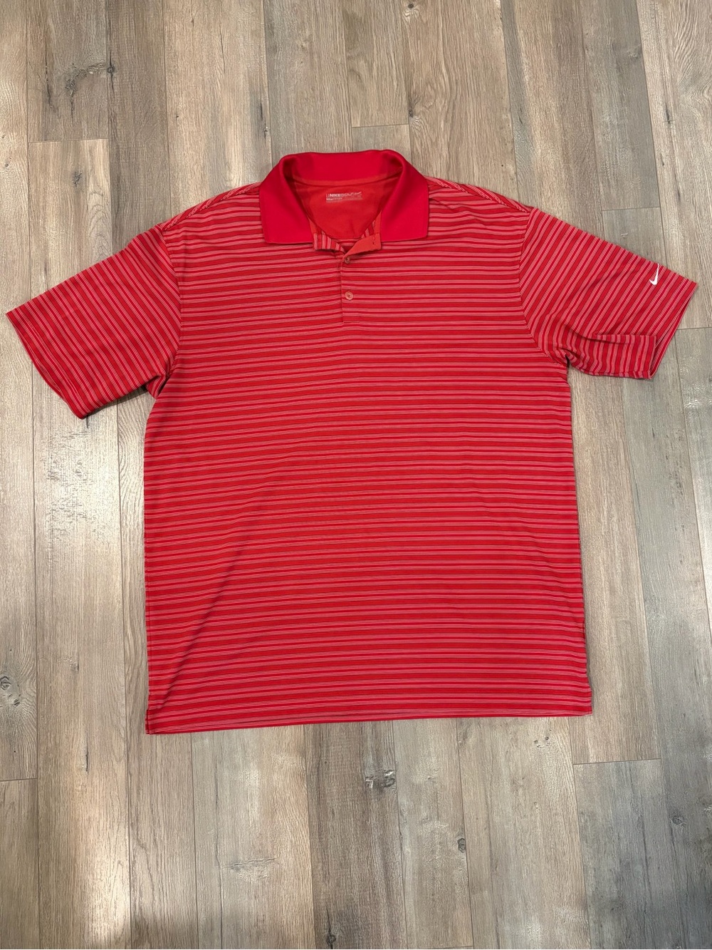 Nike Red Striped Golf Polo Shirt - Men's